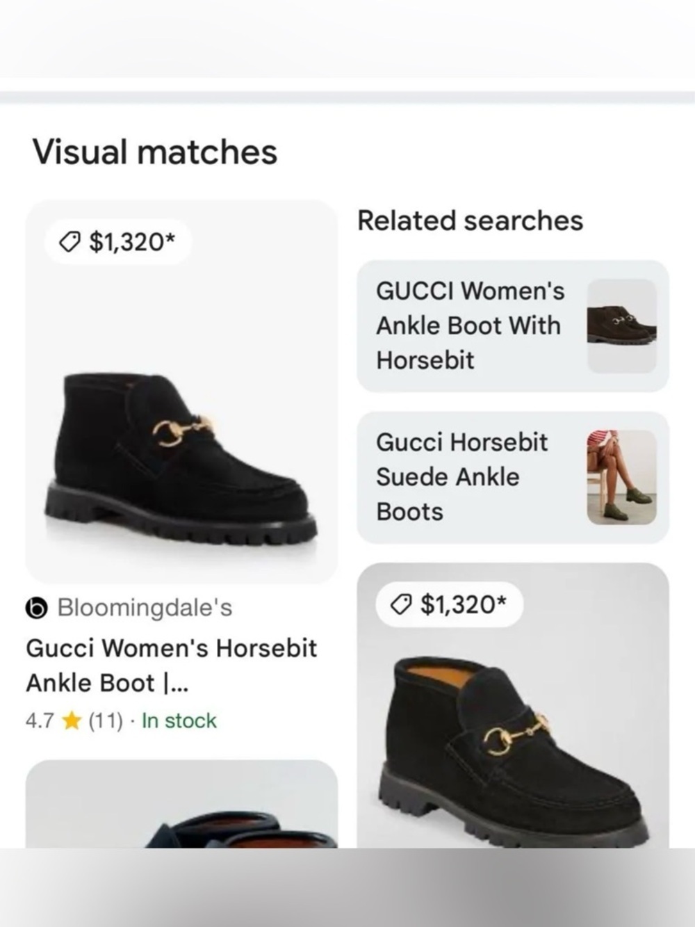 Gucci women Black Suede Horsebit Loafers ankle boots size 5 - Picture 8 of 8
